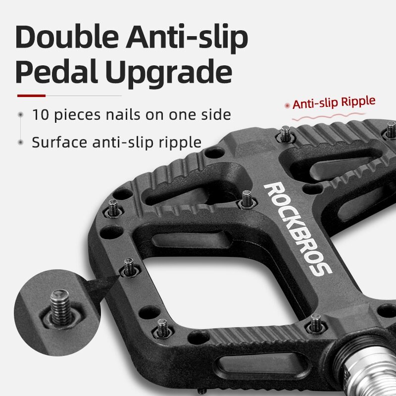 Rockbro Ultralight Extra Large Mountain Bike Pedals Nylon Composite Bearing 9/16