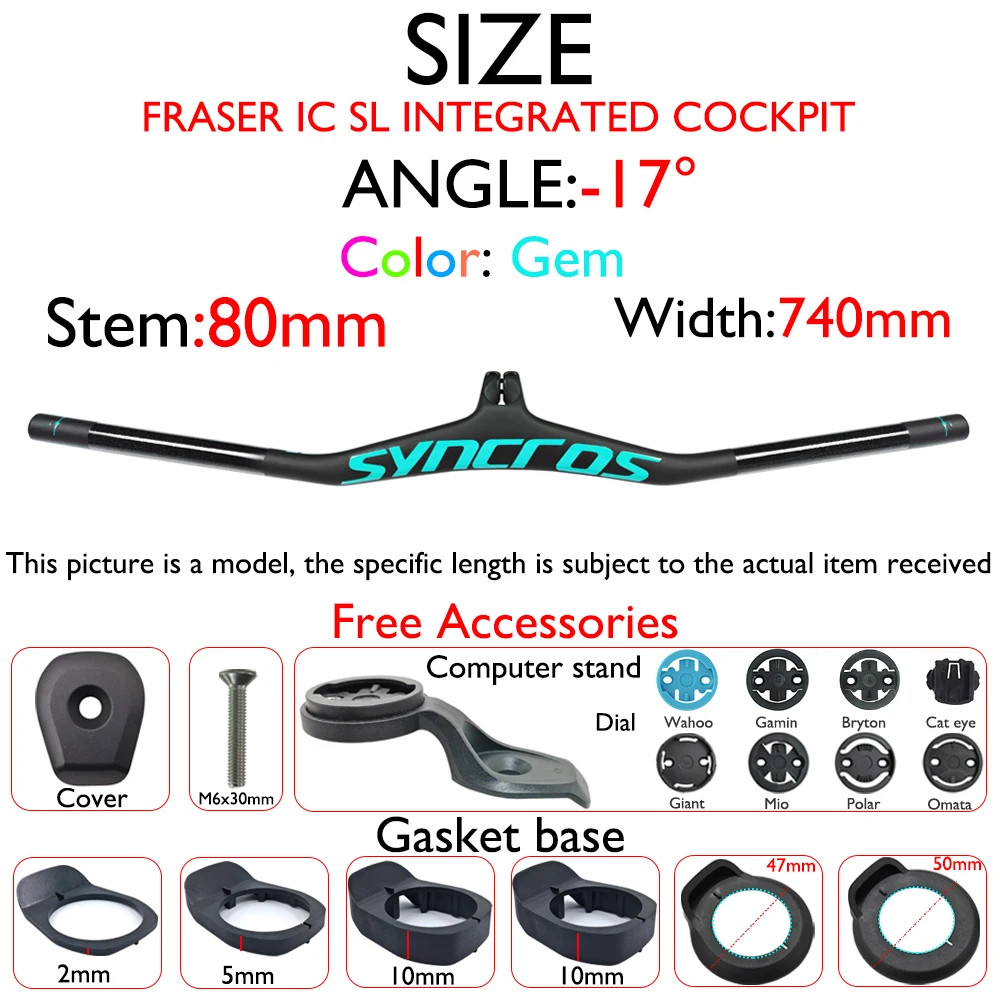 Mountain Bike Carbon Integrated Handlebar with Stem Angle -8/-17/-25 Degree