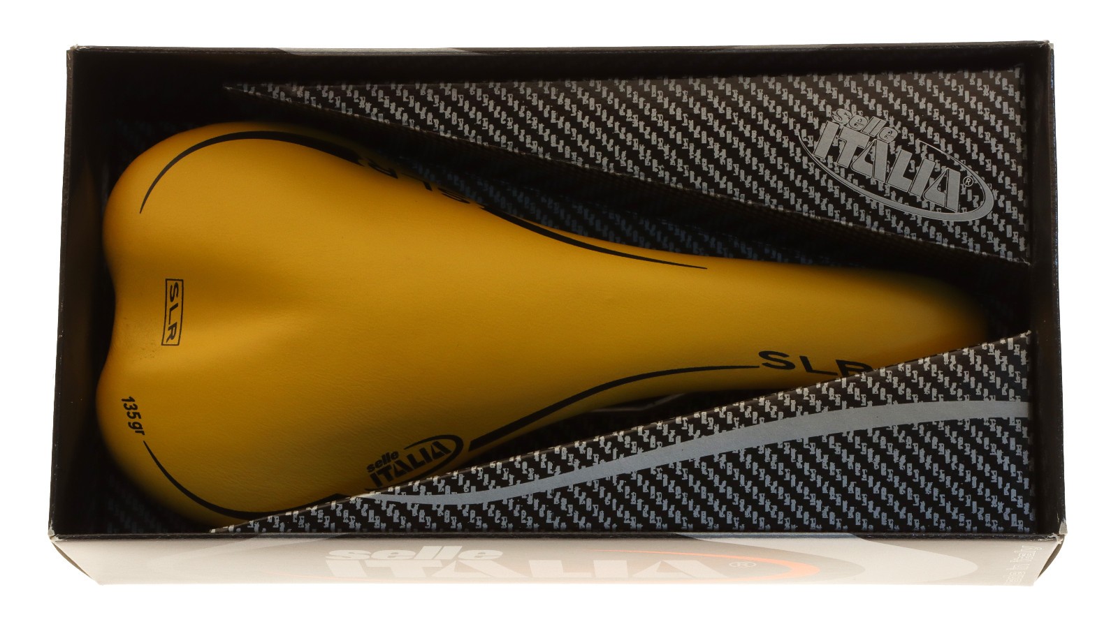Selle Italia SLR Saddle Carbon Fiber Titanium Rails Yellow Leather NIB NOS NEW