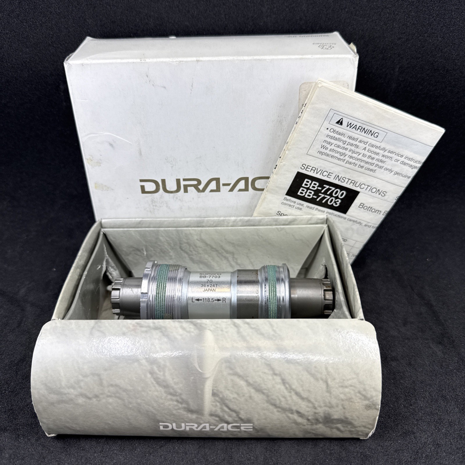 RARE Shimano Dura-Ace BB-7703 Octalink 118.5mm TRIPLE Italian ITA Bottom Bracket