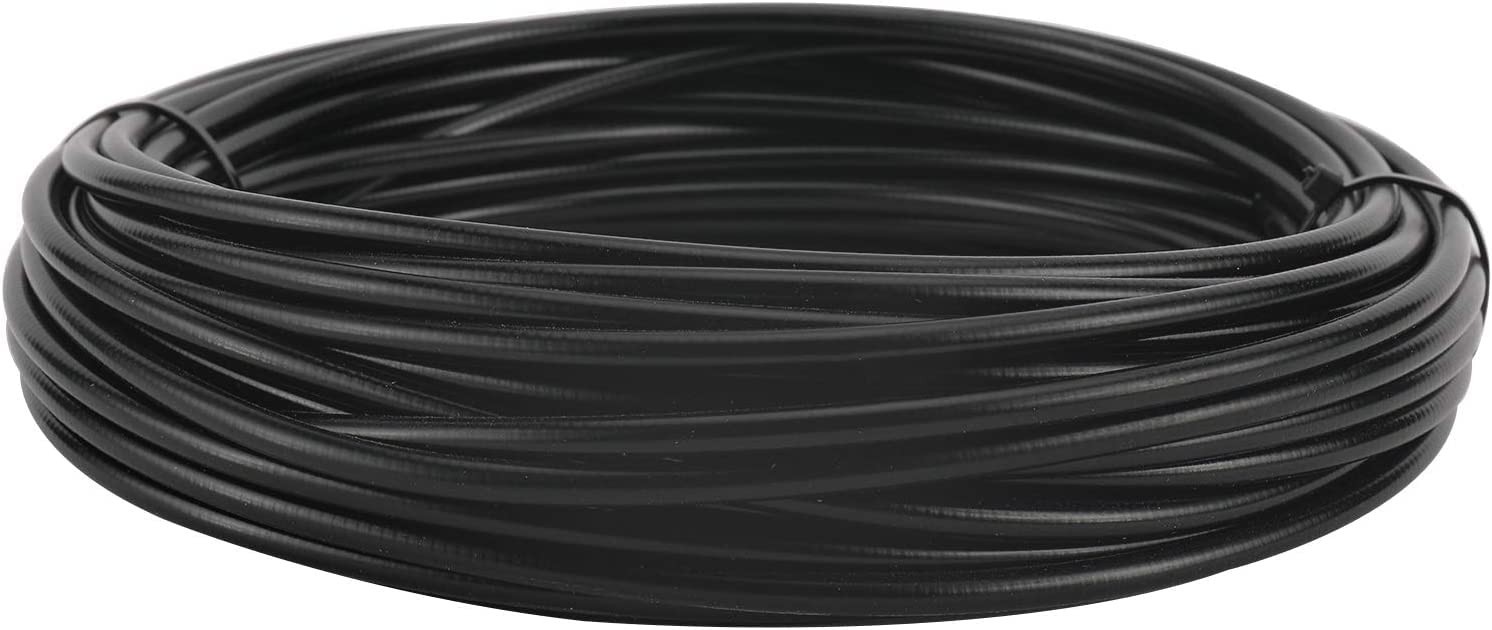 5mm x 50ft Bicycle Brake Cable Housing with 30 Cable End Caps – Black, Durable &