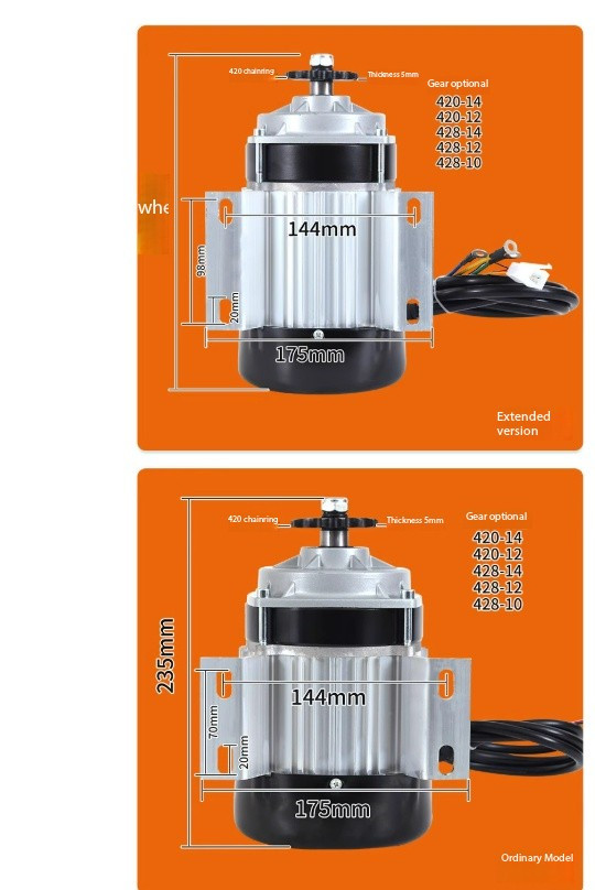 24V 48V Electric Motor for Bicycle Brushless Motor E-Bike E-Tricycle Controller