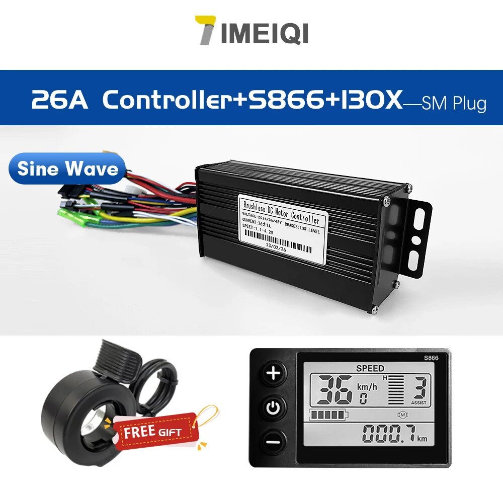 Ebike Sinawave Controller 36V/48V 17A-40A with LCD DIsplay for 250W-2000W Motor