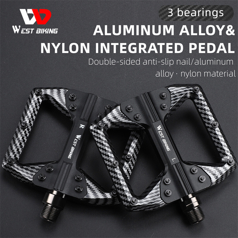 Aluminum Nylon Bicycle Pedals 3 Bearing Carbon Fiber Coating MTB Bike Pedals