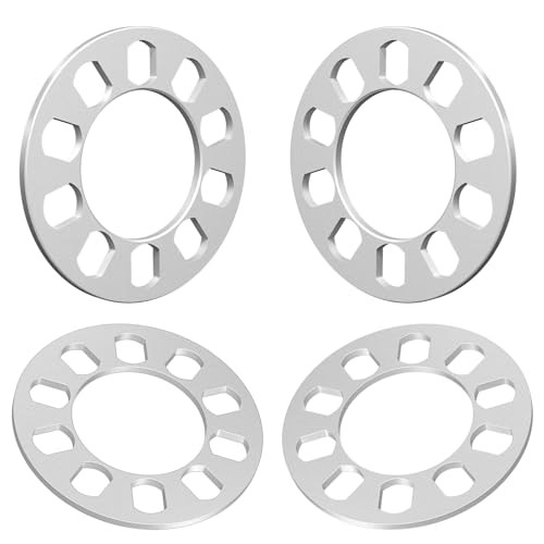 6mm Universal Wheel Spacers for 5 Lug Vehicles 1/4 6mm (1/4″) Thick 4 Pack