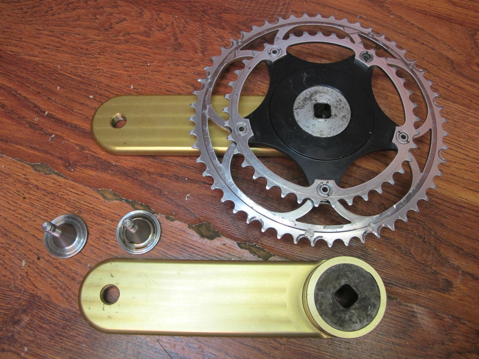 POWER CRANKS 172.5 SQUARE TAPER CRANK SET 53/39T CAMPAGNOLO 10 SPEED CHAINRINGS