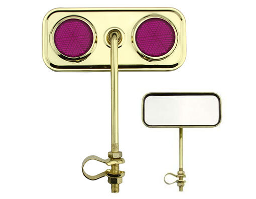 ONE Bike Rectangle Mirror Gold Purple Reflectors. Bike parts,Bicycle parts.