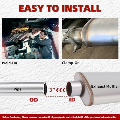 3 inch Universal Muffler, Performance Chamber 3 Inch Center In / Center Out