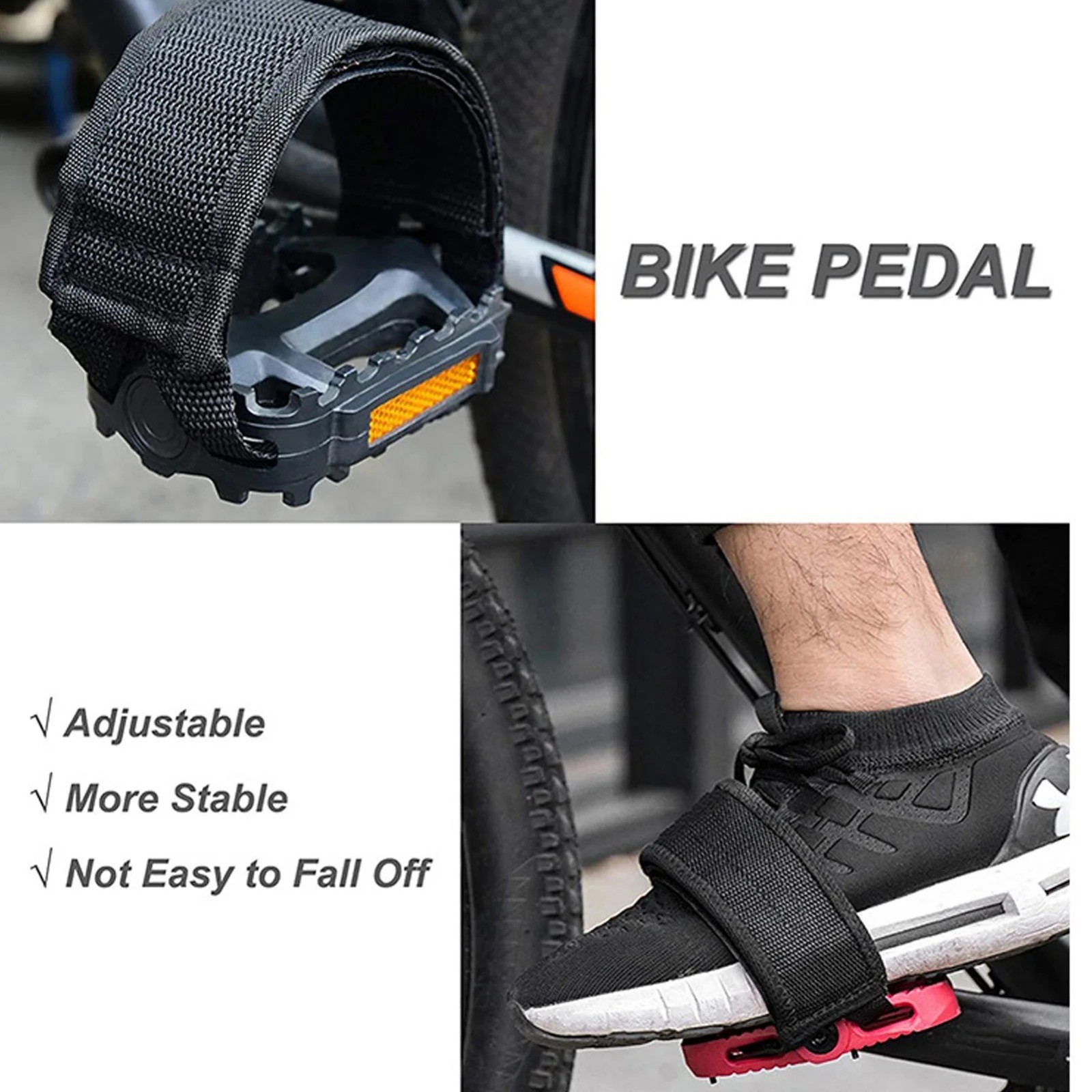 2pcs Bike Cycling Bicycle Soft Fixed Gear Pedal Band Feet Set Pedal Straps