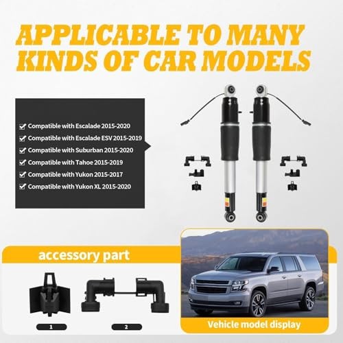 84176675 Pair Rear Airmatic Shock Absorber Struts Compatible with Escalade