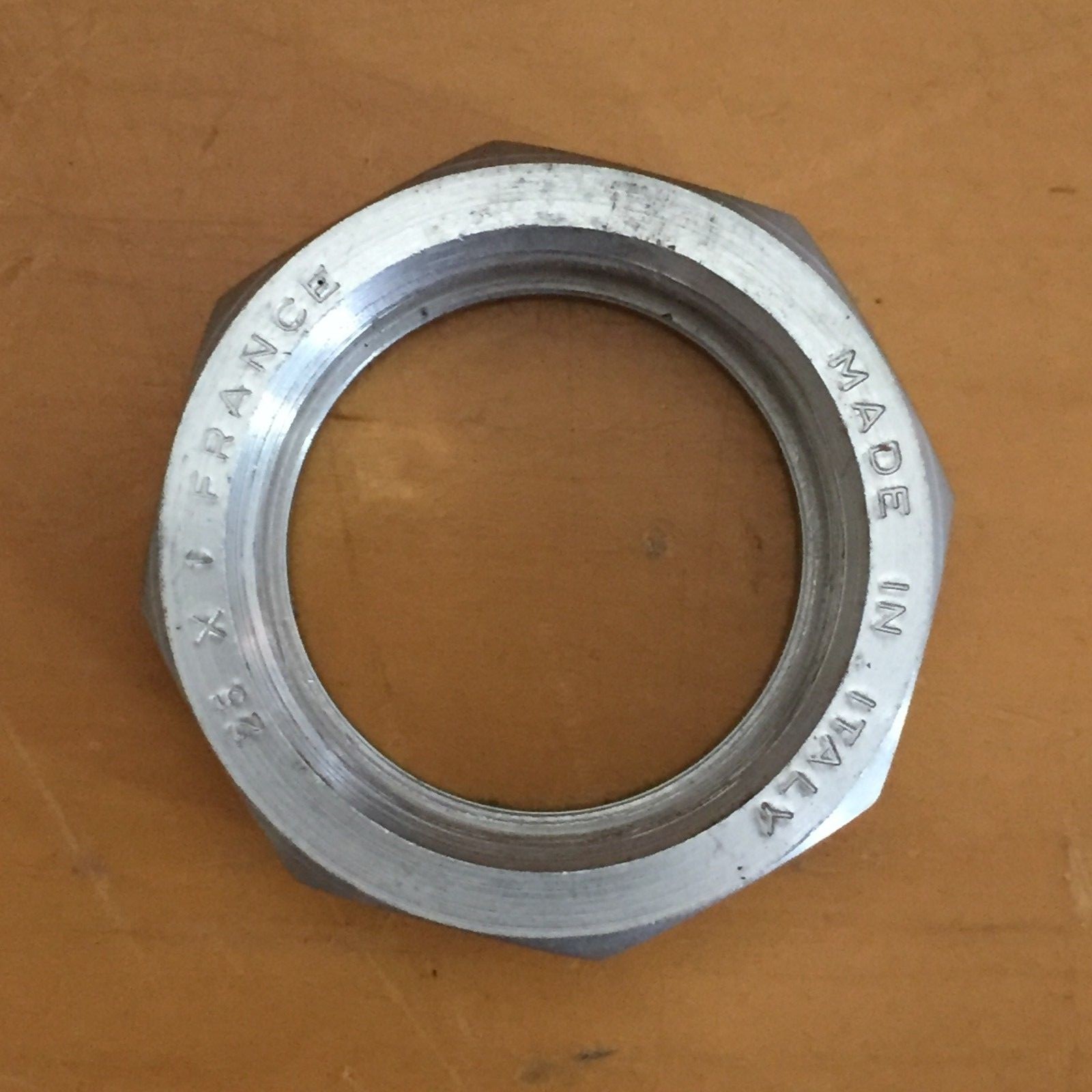 NOS Campagnolo Super Record Alloy Headset Lock Nut French 25 x 1.00 for 25mm HS