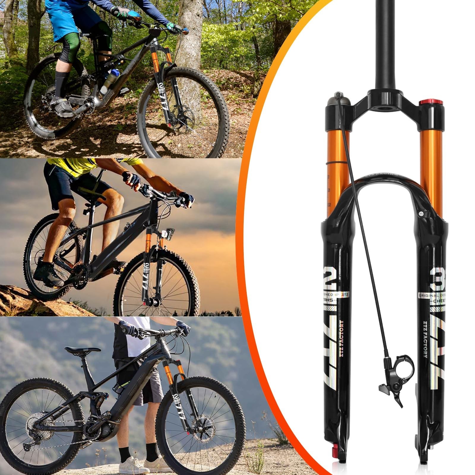 ZTZ 26/27.5/29 inch MTB Air Suspension Fork,120mm Travel, Rebound Adjustment,…