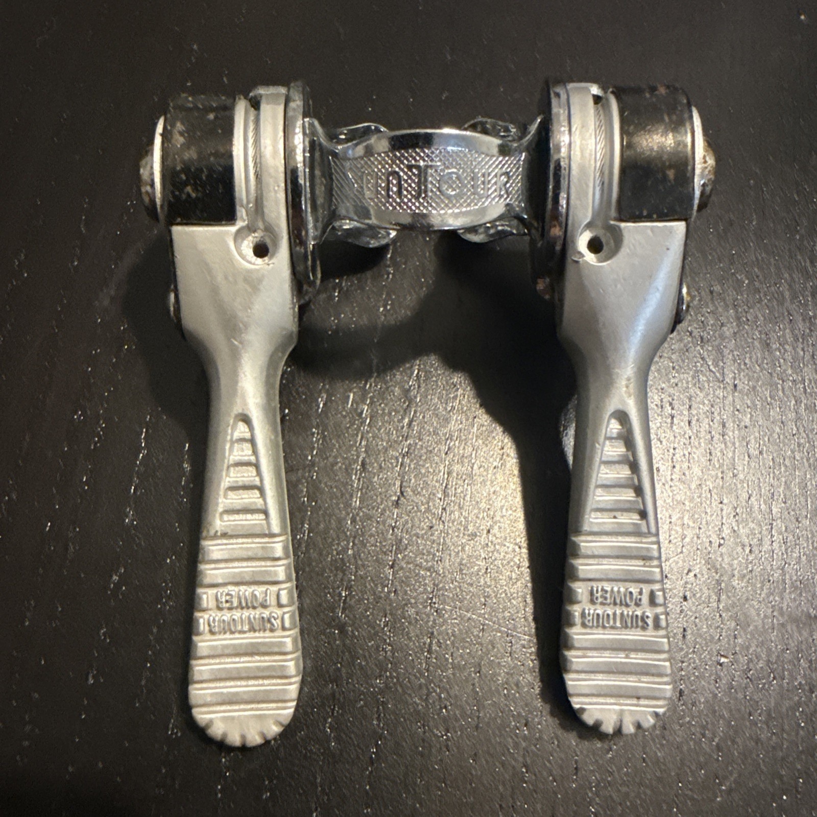 Vintage 70s Suntour Power Shifter Levers Friction Ratchet DownTube 28.6 mm