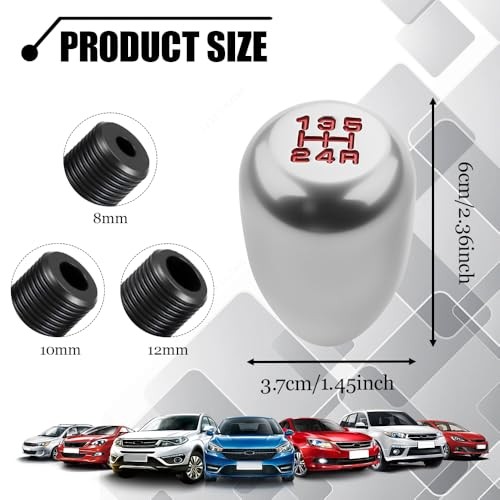 Car Gear Shift Knobs, Shifter Knobs, Aluminum Alloy Car Stick Shift Knob Silver