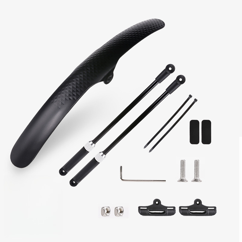 For road Bike Front Mudguard Wide Adjustable Design PP Plastic Black 42.4×4.8cm