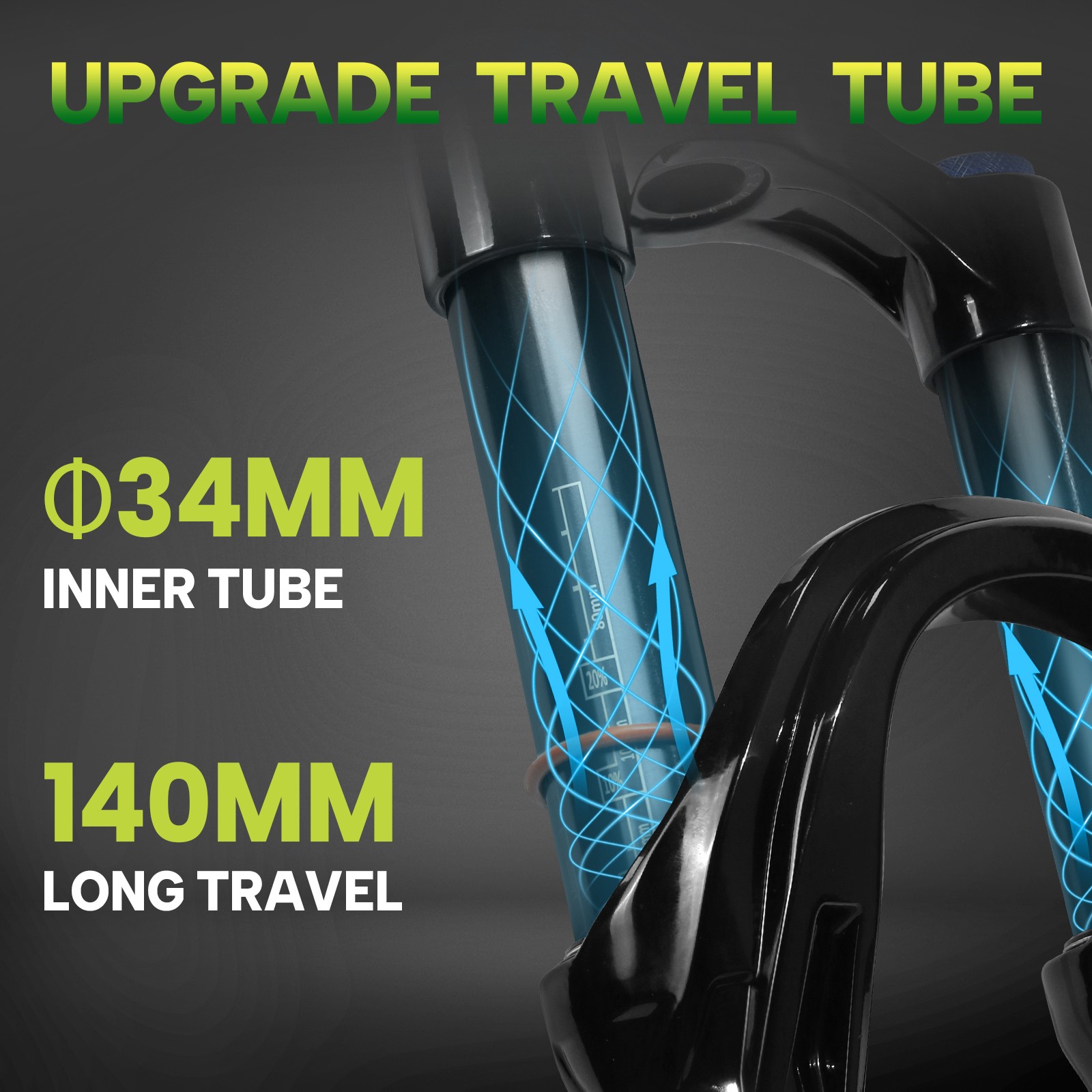 180/120mm Travel Air Suspension Fork 26/27.5/29 inch MTB XC Remote 34/32mm Tube