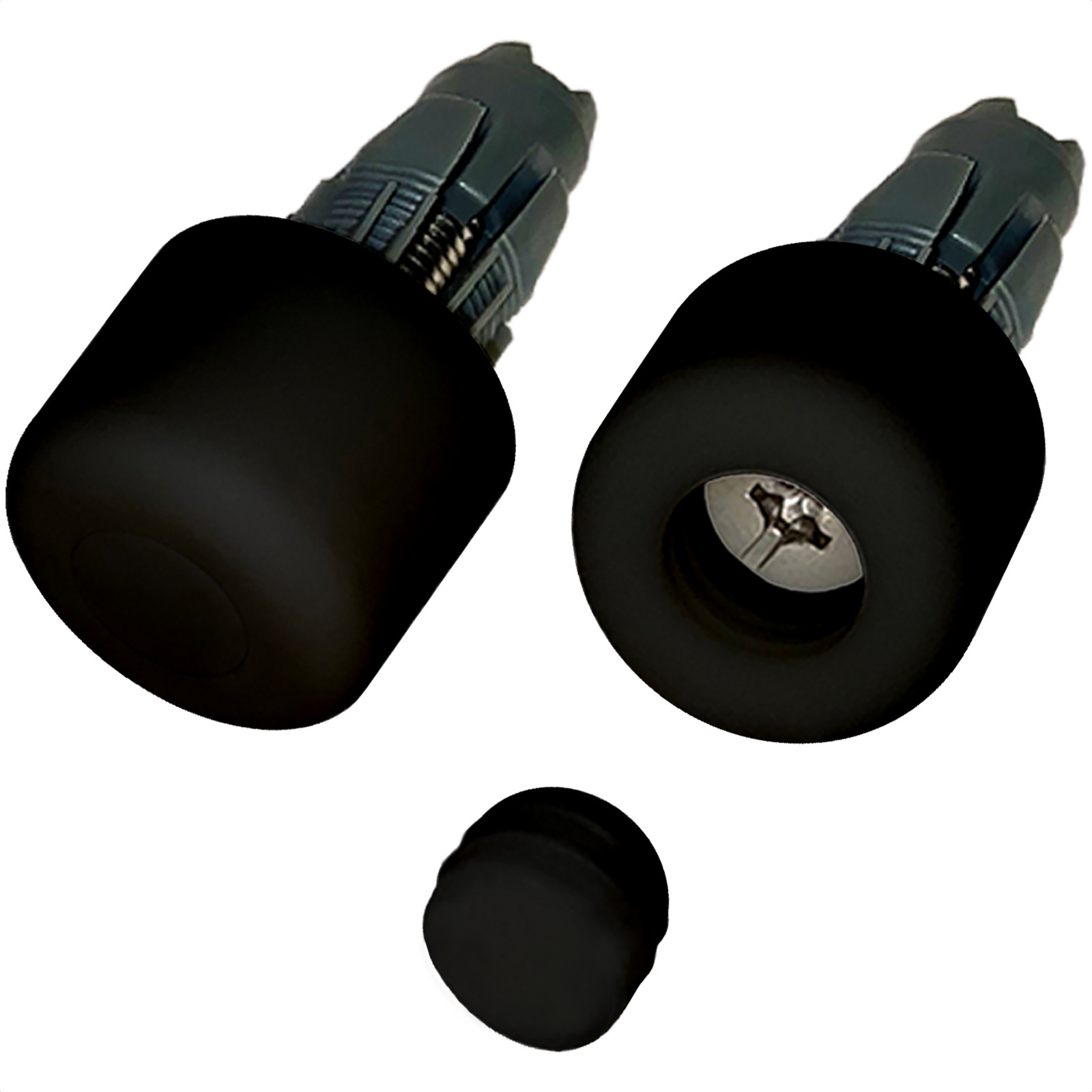 BUMPY END PLUG Bike Handlebar Soft Safe Secure Best Fit Grip Cap Black Pair