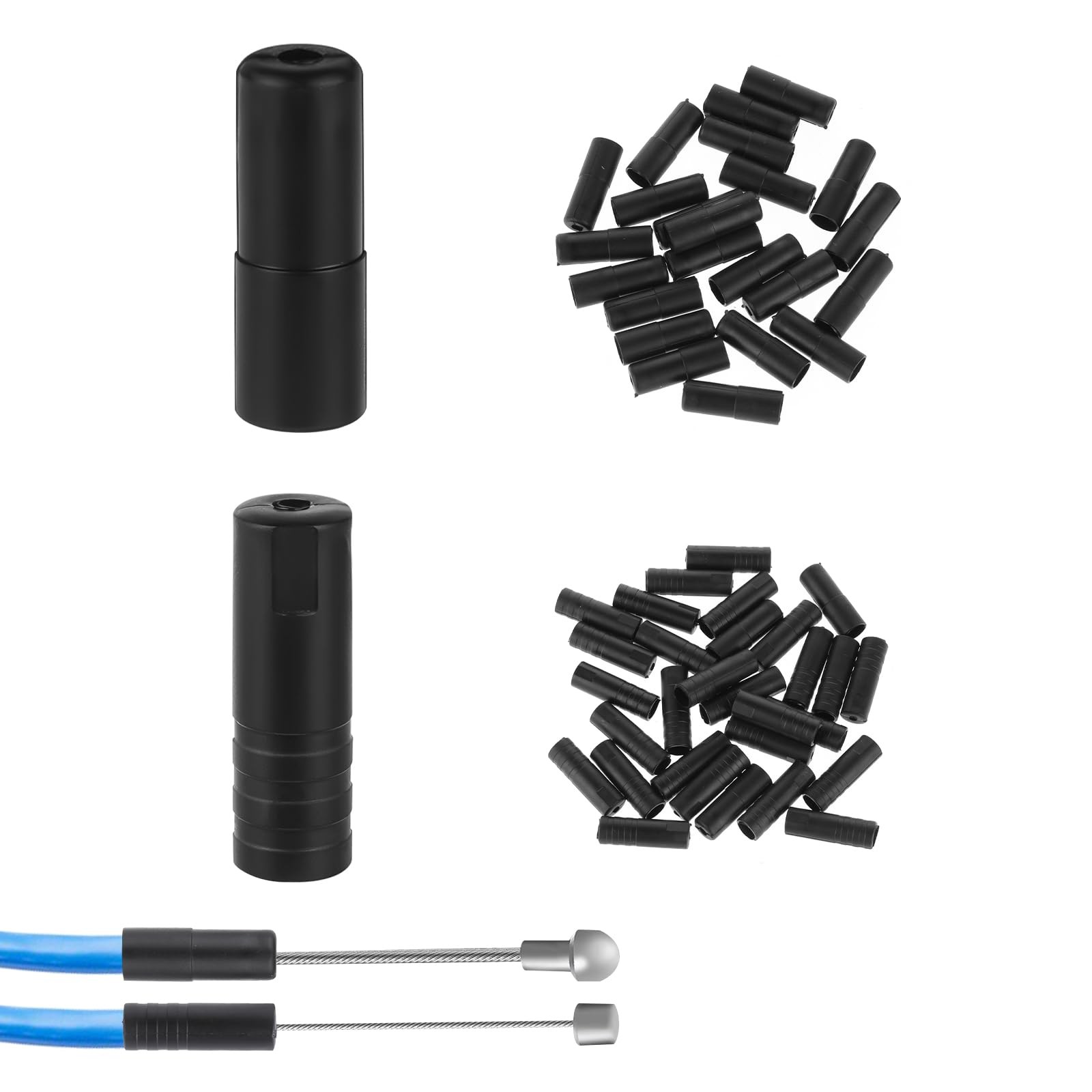 50 Pcs Bike Cable End Caps Black Plastic 4 Millimeters Repair Accessories