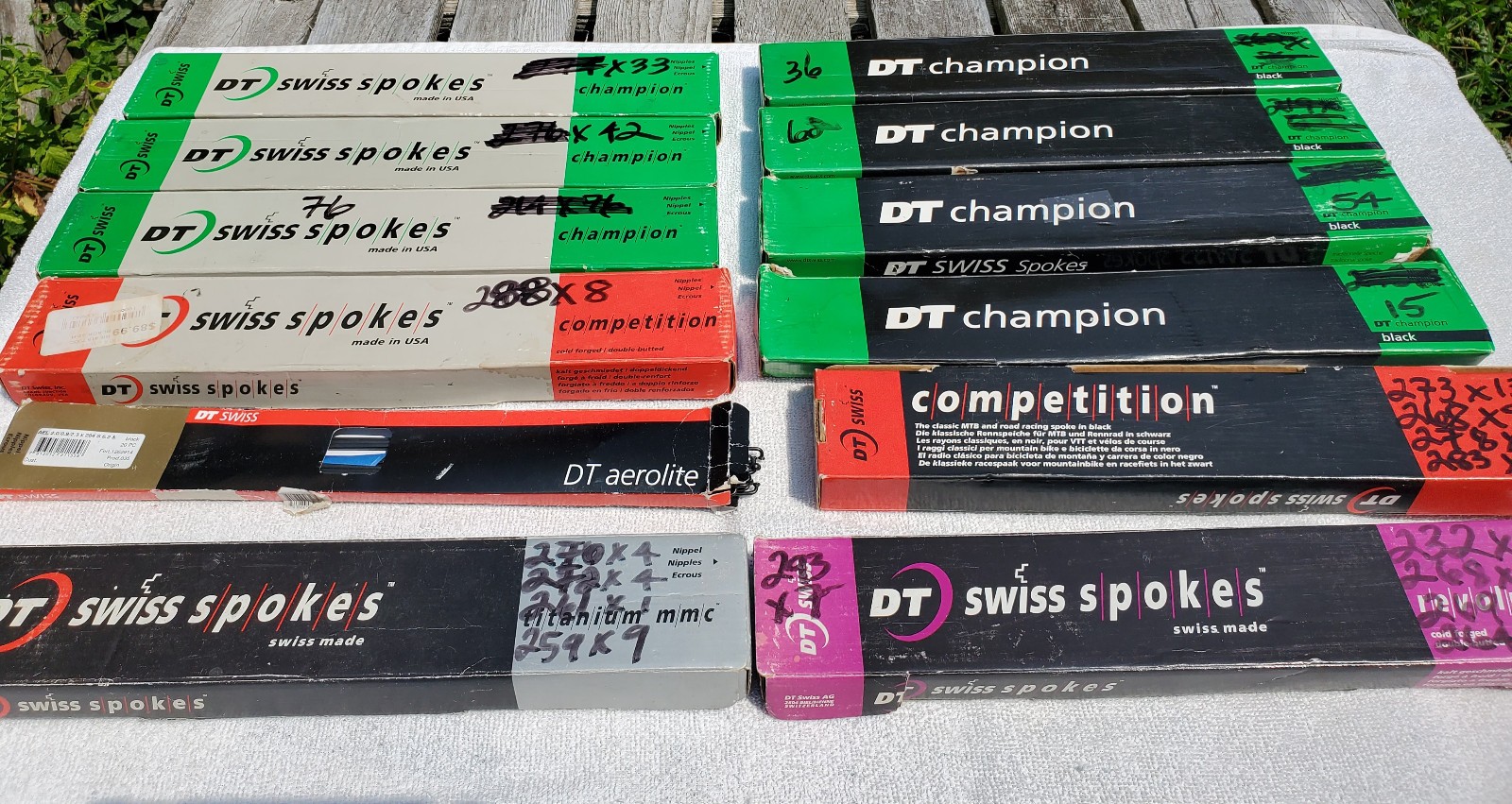 DT Swiss Competition 14/15g DB Spokes. See description for specifics