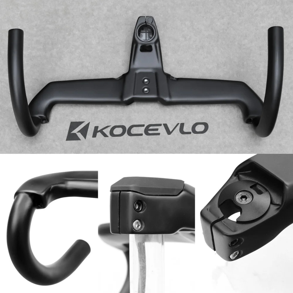 Road Bike Carbon Integrated Handlebar 28.6/31.8mm with Spacers Internal Cables
