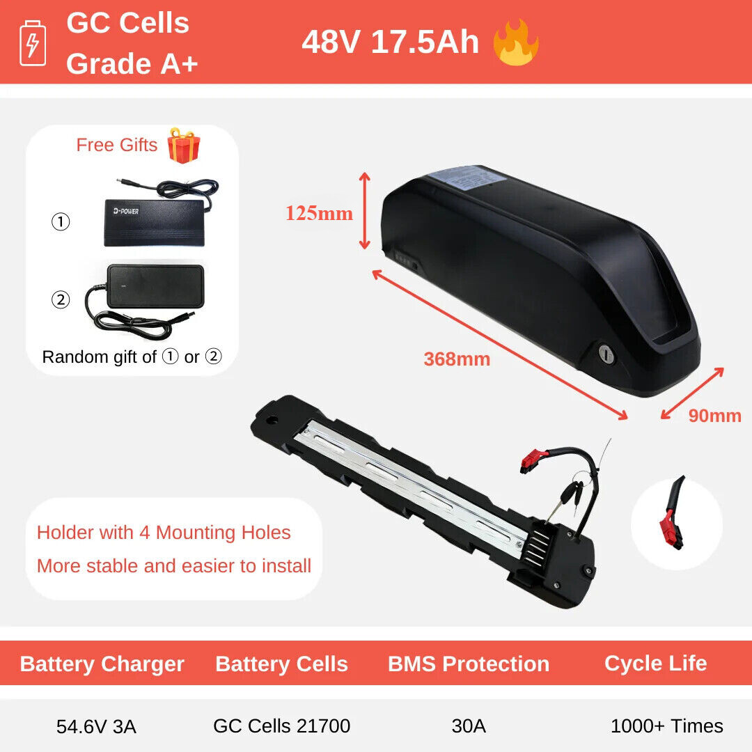 48V 17.5AH Lithium Yingwu Electric Bike External polly Batter