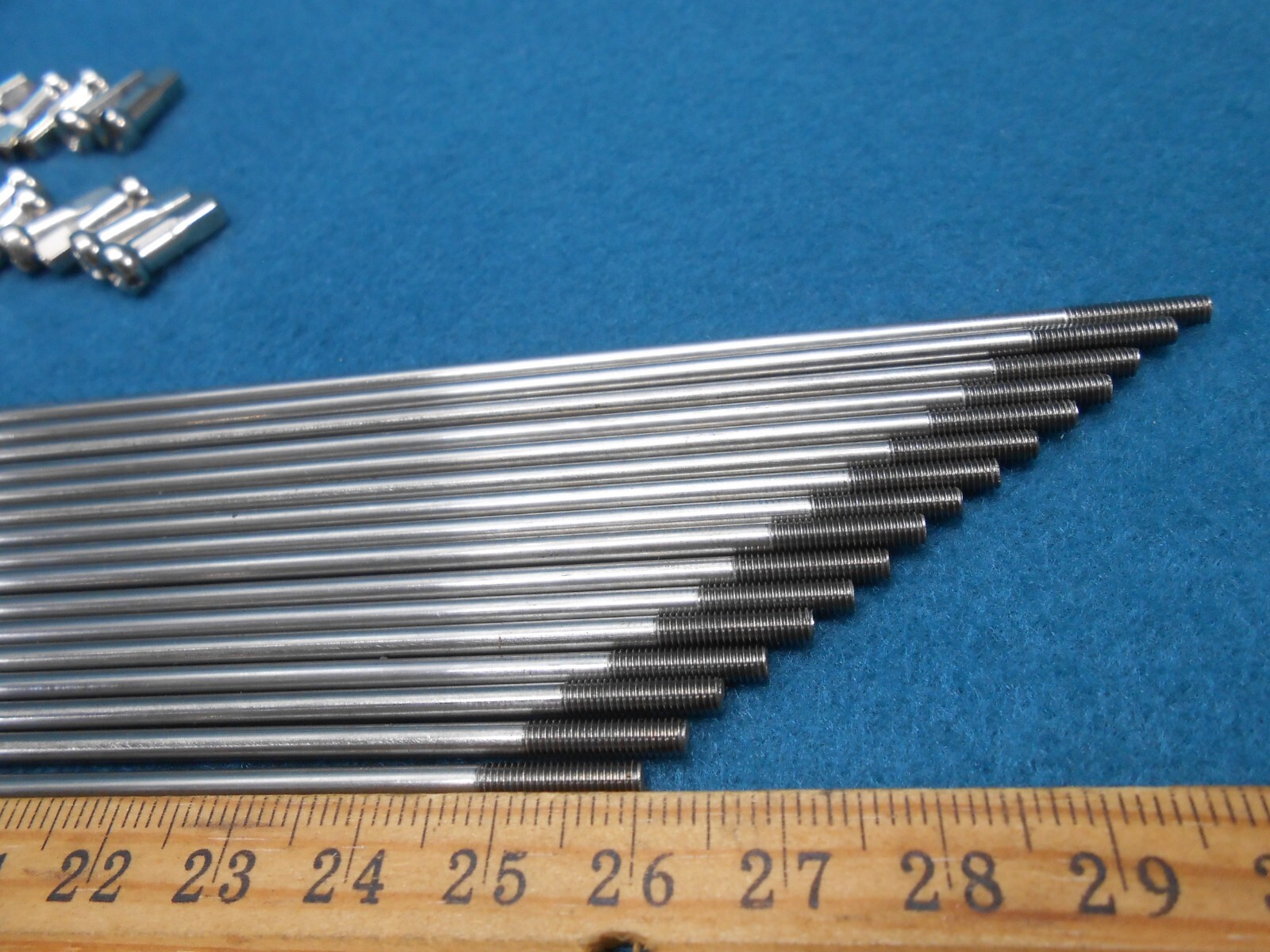 260mm Long 16 Silver Stainless Spokes 12g (2.6mm with Silver brass nipples SAPIM
