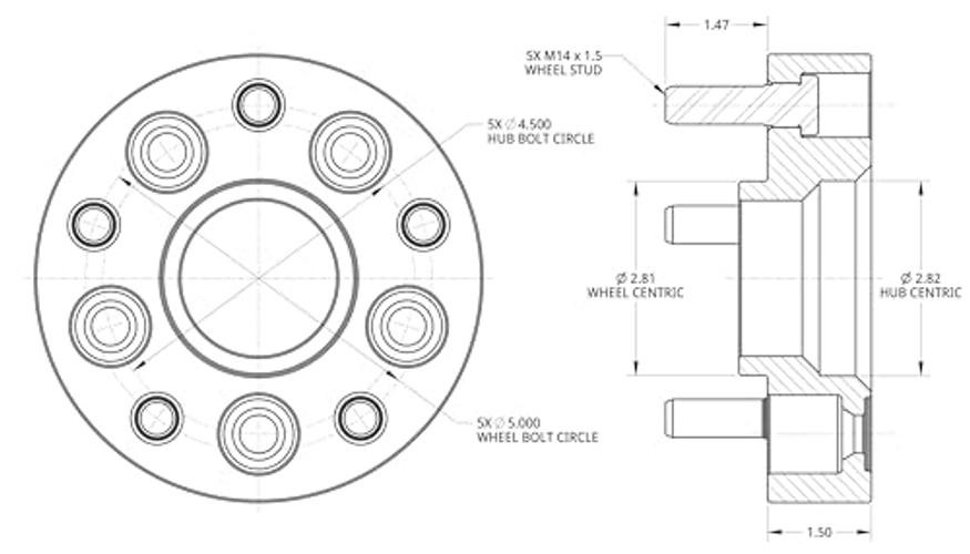 WHS035 Blue Wheel Adapters (Pair)