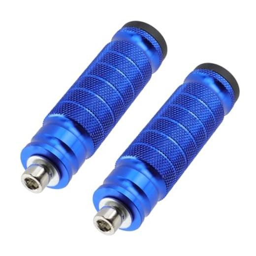 1 Pair Motorcycle Universal 8mm Foot Pegs,Aluminum Motorbike Rear Blue