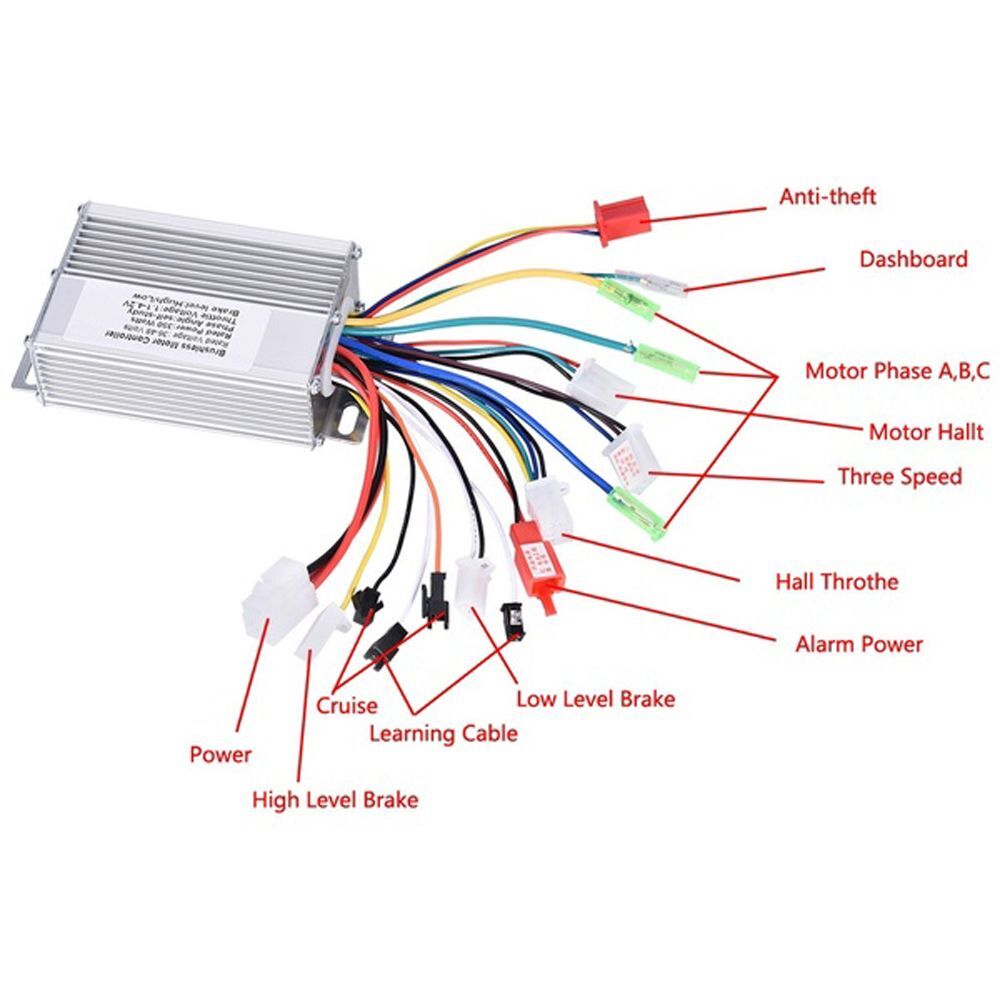 36V/48V Electric Bike 350W Brushless DC Motor Controller For E-bike Scooter US