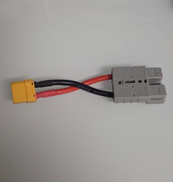 600V 50 Amp Power Pole To XT90 female plug adaptor with 3″ 10AWG Cable used