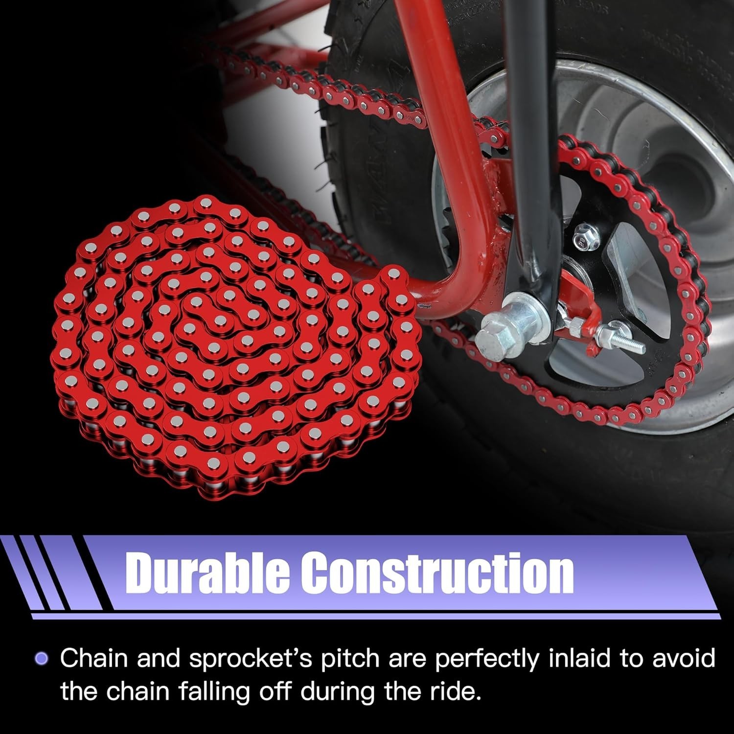 60 Tooth Sprocket 420 Mini Bike Chain Kit Replacement for Coleman CT200U CT200U-