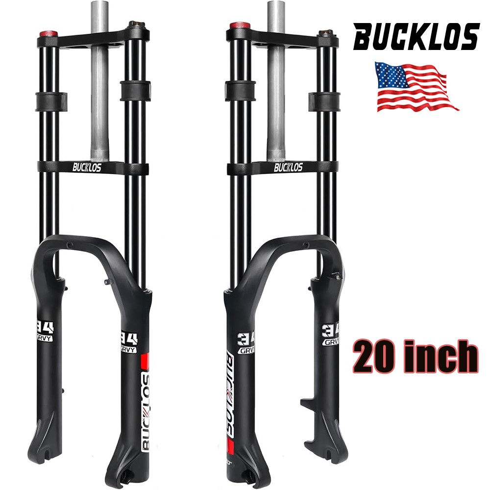BUCKLOS 20*4.0 inch Fat Tire Snow Moutain Bike Oil Suspension Fork 180mm Travel