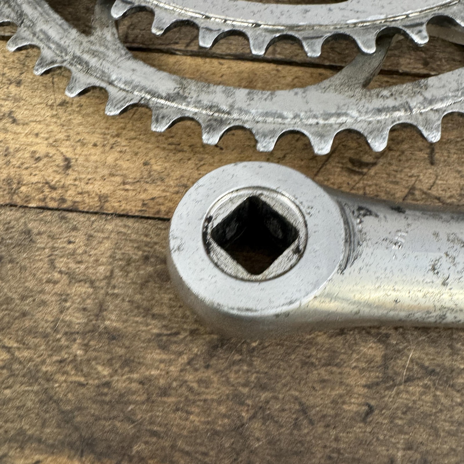 Vintage Campagnolo Crankset 170mm 135 mm Double Road 9/16x20F Italy Square Taper