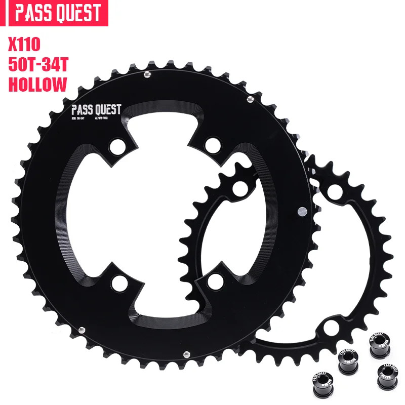 Bicycle 110BCD Double Chainring 4-Bolt 46-33T/48-35T/50-34T/52-36T/53-39T/54-40T