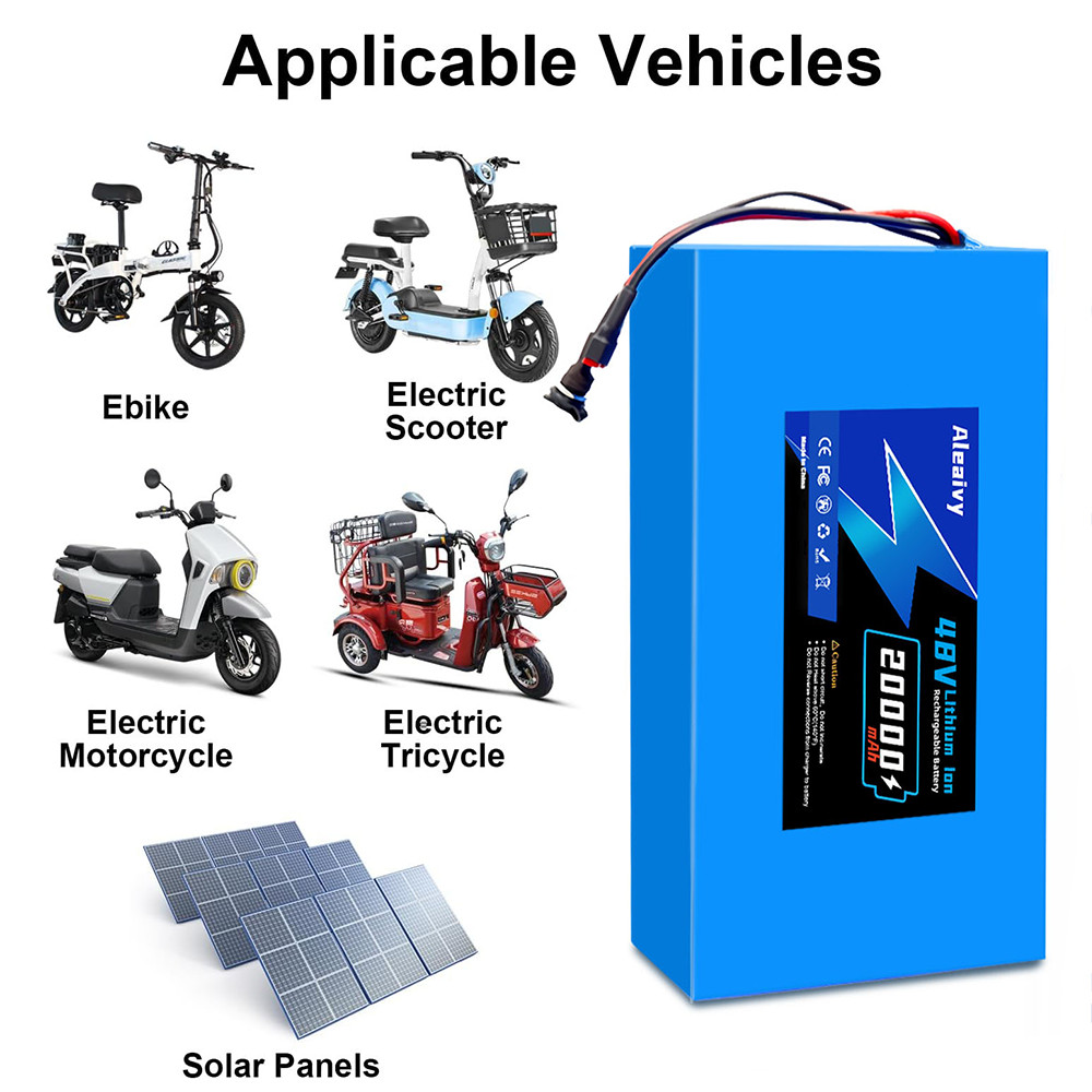 48V 20Ah Lithium-ion Battery Pack with BMS Replacement Battery for 500W
