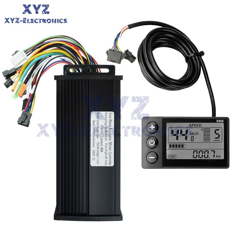 36V 48V 64V 40A 30A 20A Brushless Motor Controller E-Bike S866 LCD Display Meter