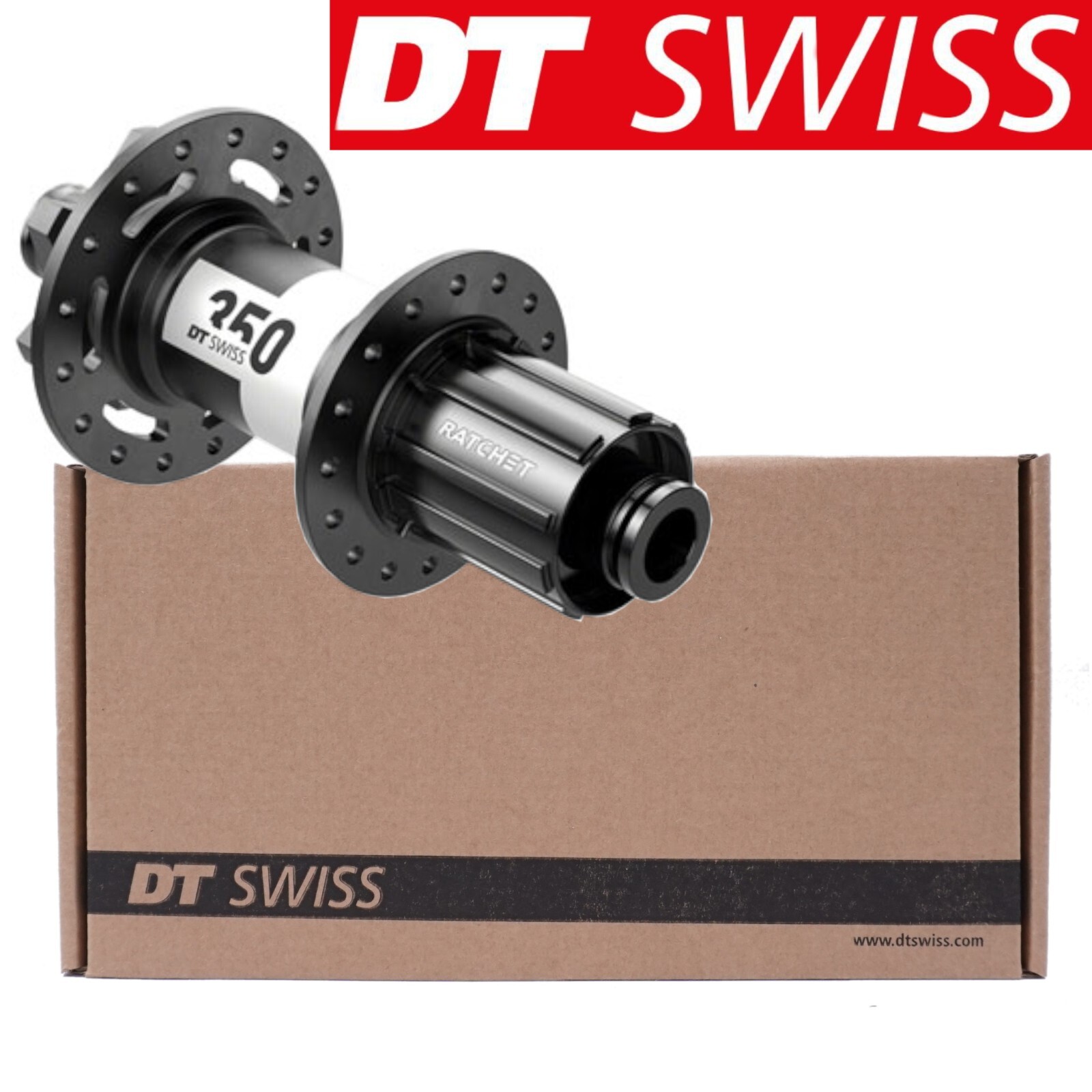 DT Swiss 350 Rear Hub TA 12x148mm BOOST 6-Bolt Disc HG Shimano type Black 32H