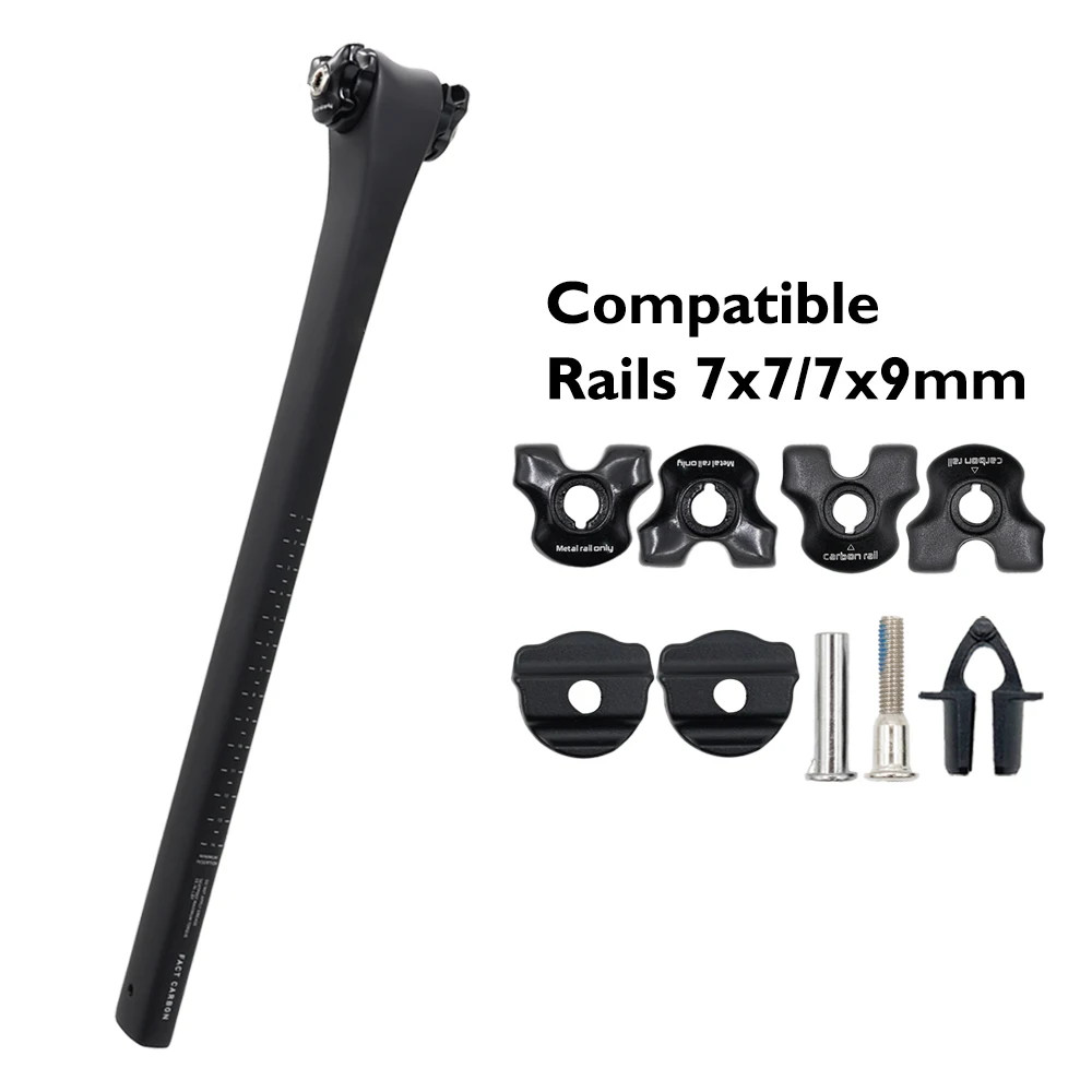 D-Shaped Matte Carbon Fiber Bicycle Seatpost 0mm Offset 300mm 380mm Length