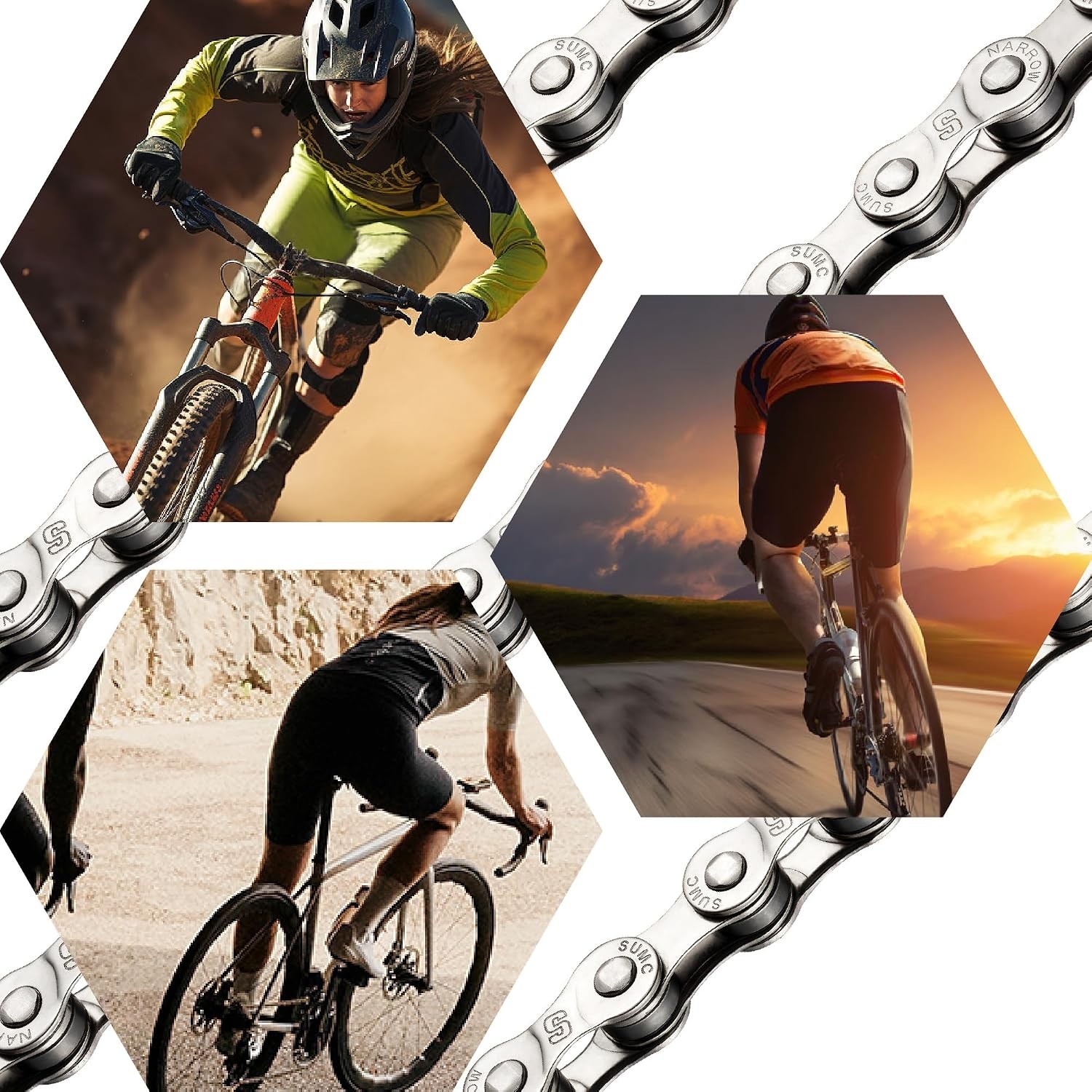 Bike Chain 6/7/8 Speed 126 Links, Chain Bike Replacement Kit with Bike Chain …