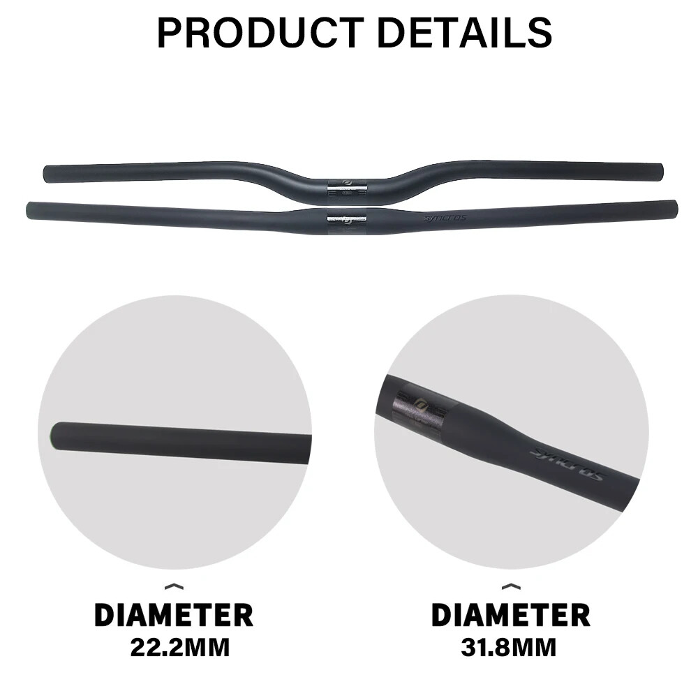Mountain Bike Carbon Handlebar Diameter 31.8mm Length 580-740mm Bicycle Parts