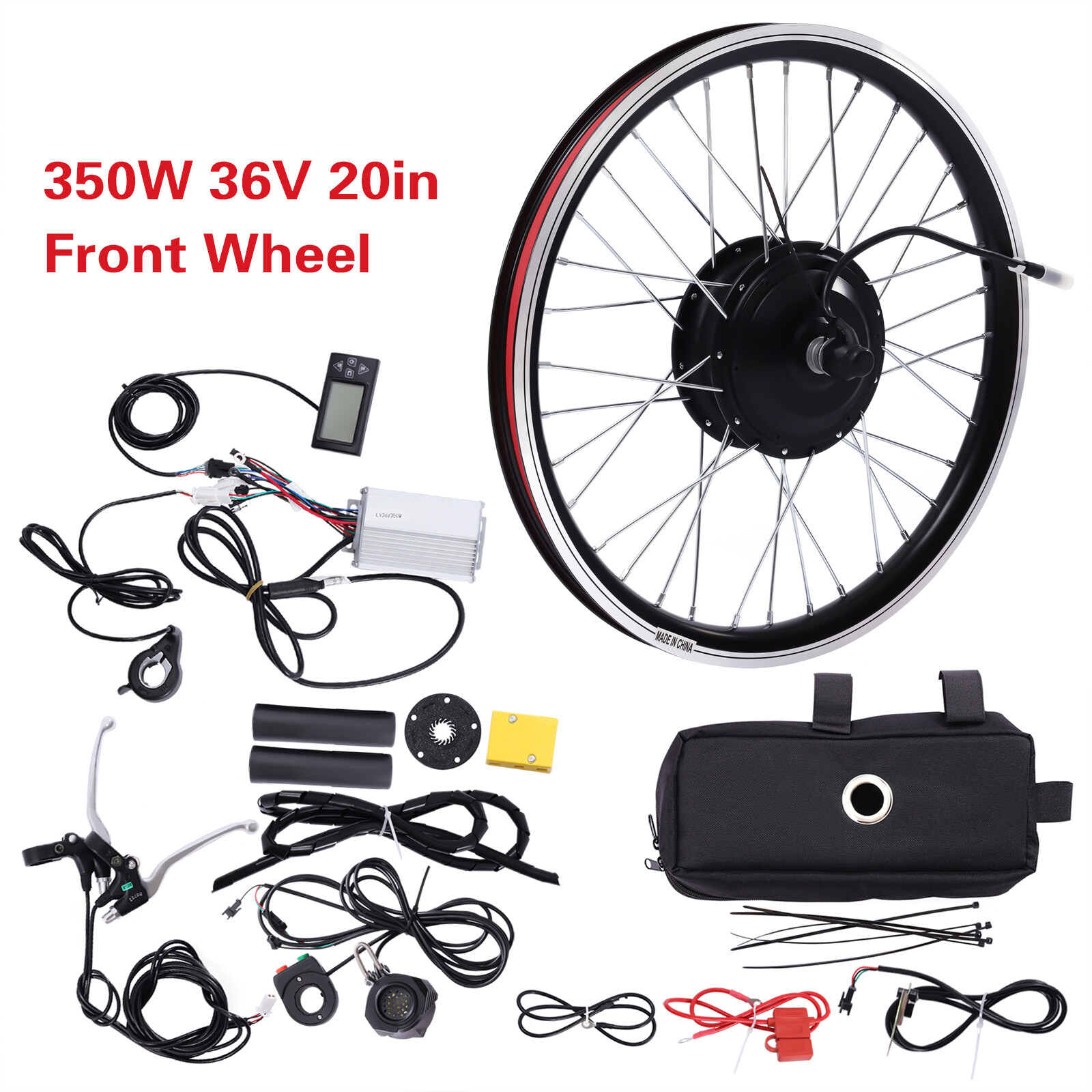 20 Inch 350W 36V E Bike Front Wheel Electric Bicycle Hub Motor Conversion Kit