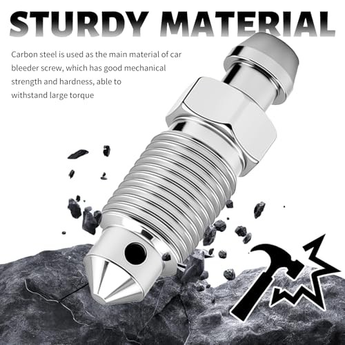 2PCS 3/8-24 x 1-3/16″ Car Brake Bleeder Screw,Sturdy Car Brake Bleeder Valve