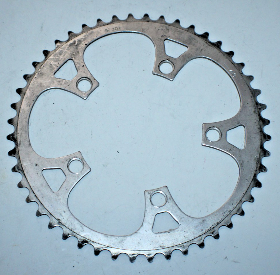 Vintage SR 307 Road Bike Chainring BCD110 48T 48 Tooth Touring Japan Silver Cafe