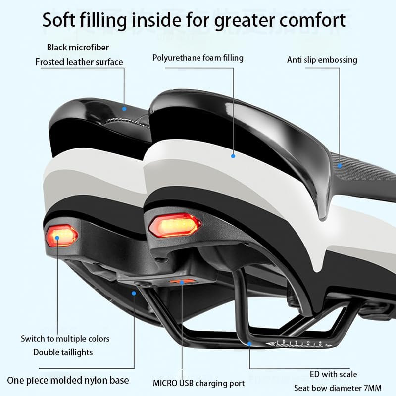 Bike Saddle EVA Memory Foam Bicycle Seat Wide Soft Comfortable Waterproof Women