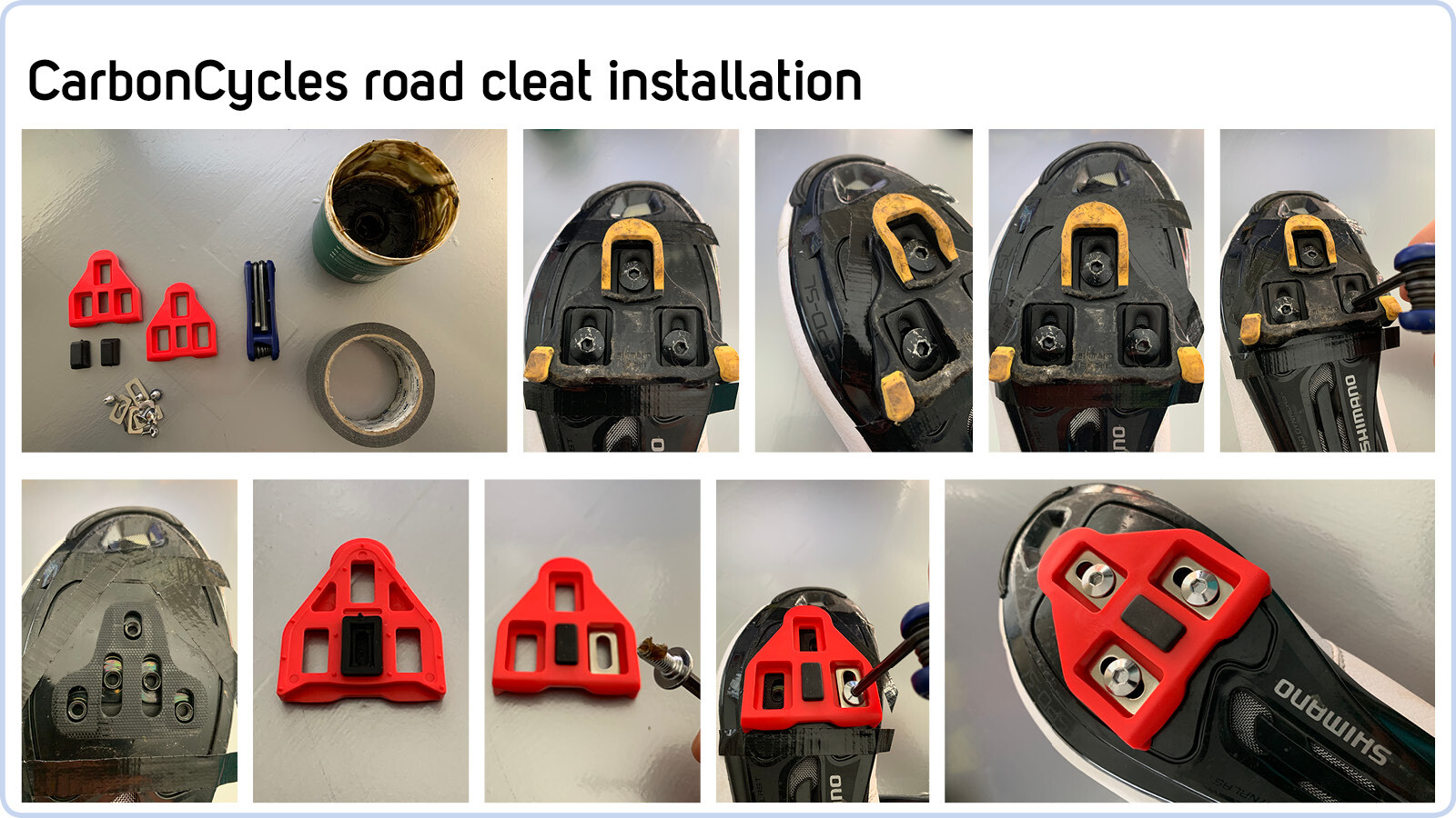 LOOK KEO Compatible Cleats, CarbonCycles 74 grams with Screws and Washers (Pair)