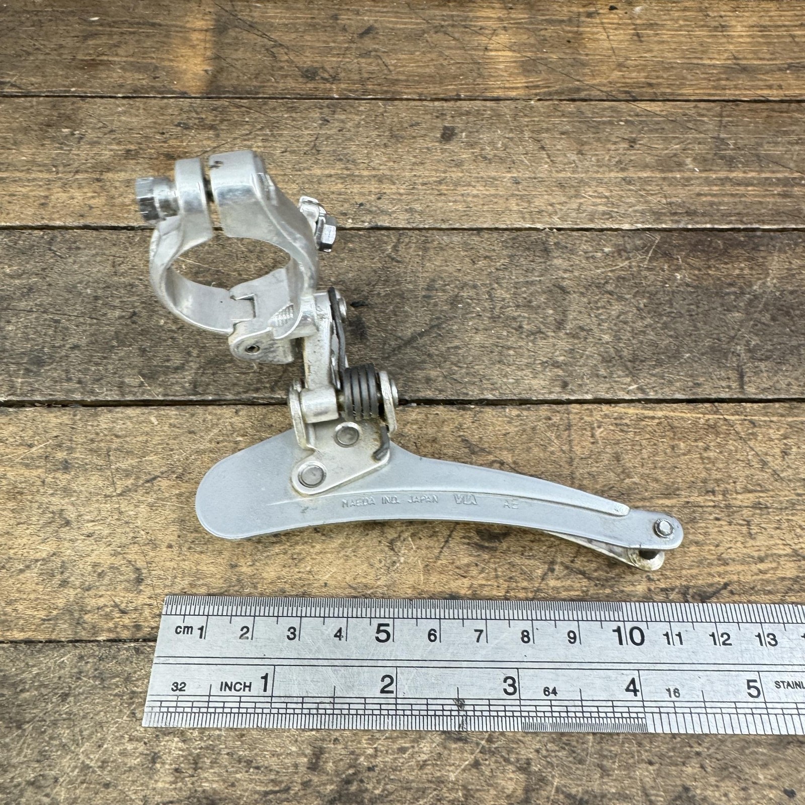 Vintage Suntour ARX Front Derailleur 28.6 Mm Clamp Bottom Pull Japan Silver.