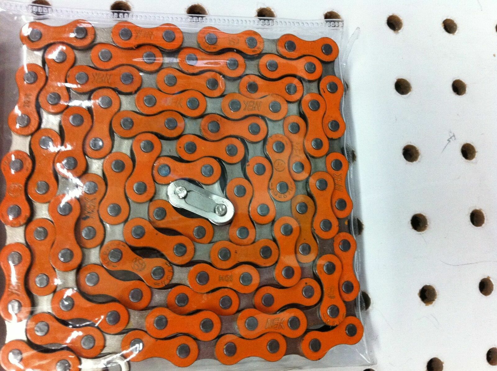 Bicycle Chain 1/2″ x 1/8 x 112 Links Orange/Chrome BMX Cruiser Lowrider Bikes