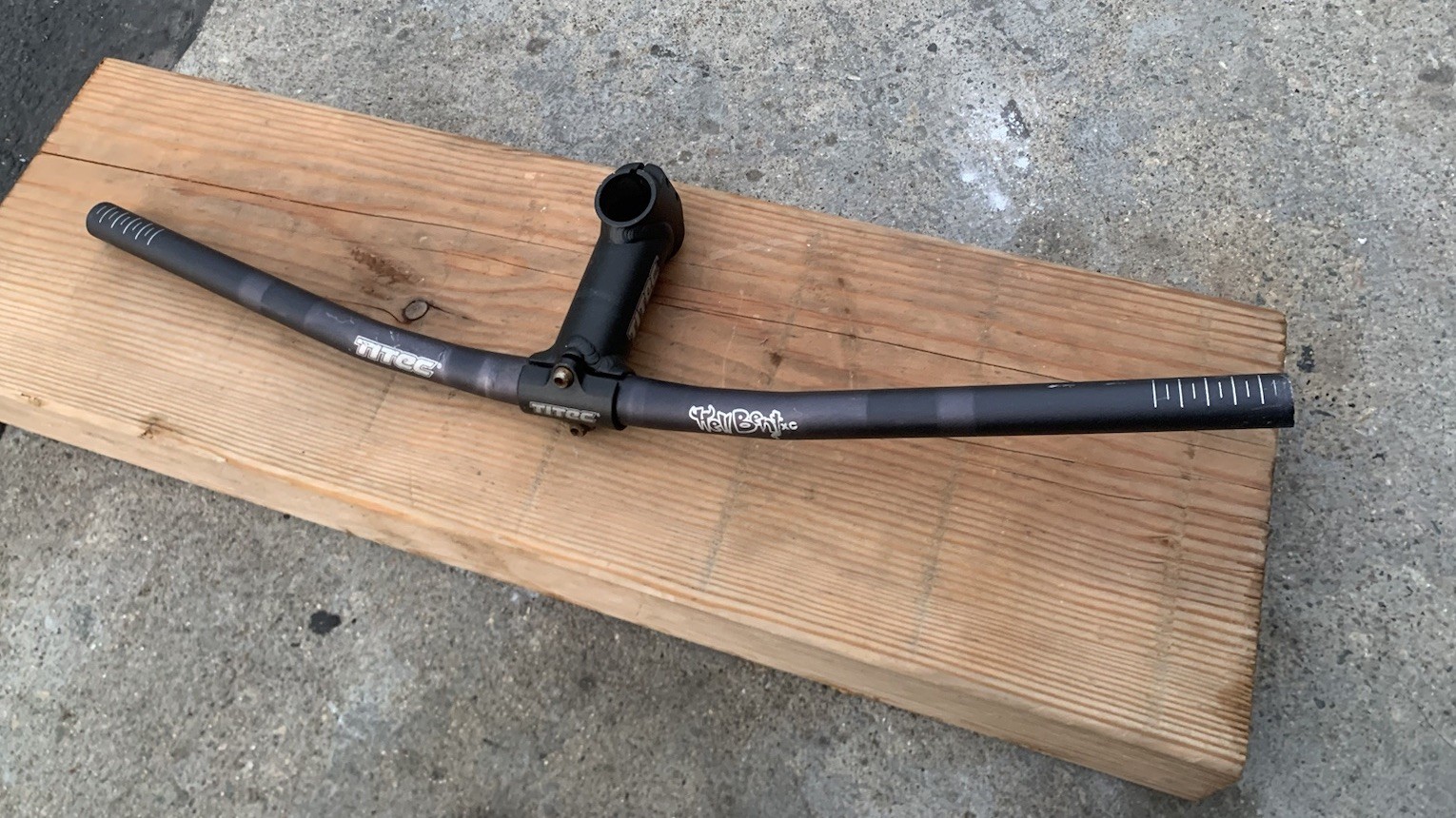 Vintage TITEC Hell Bent XC Riser MTB Aluminum Handlebar And Stem 640mm, Black