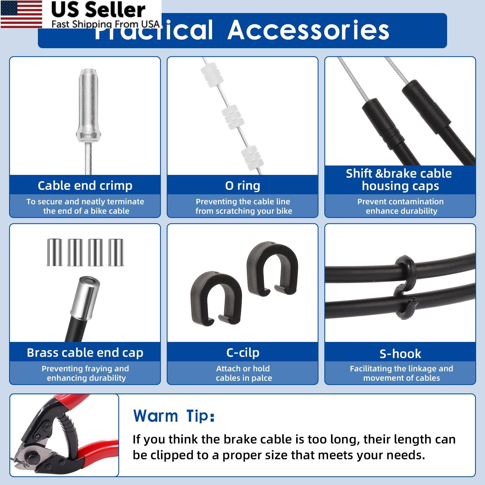 Universal Bike Brake Cable and Shift As shown in the picture, Black