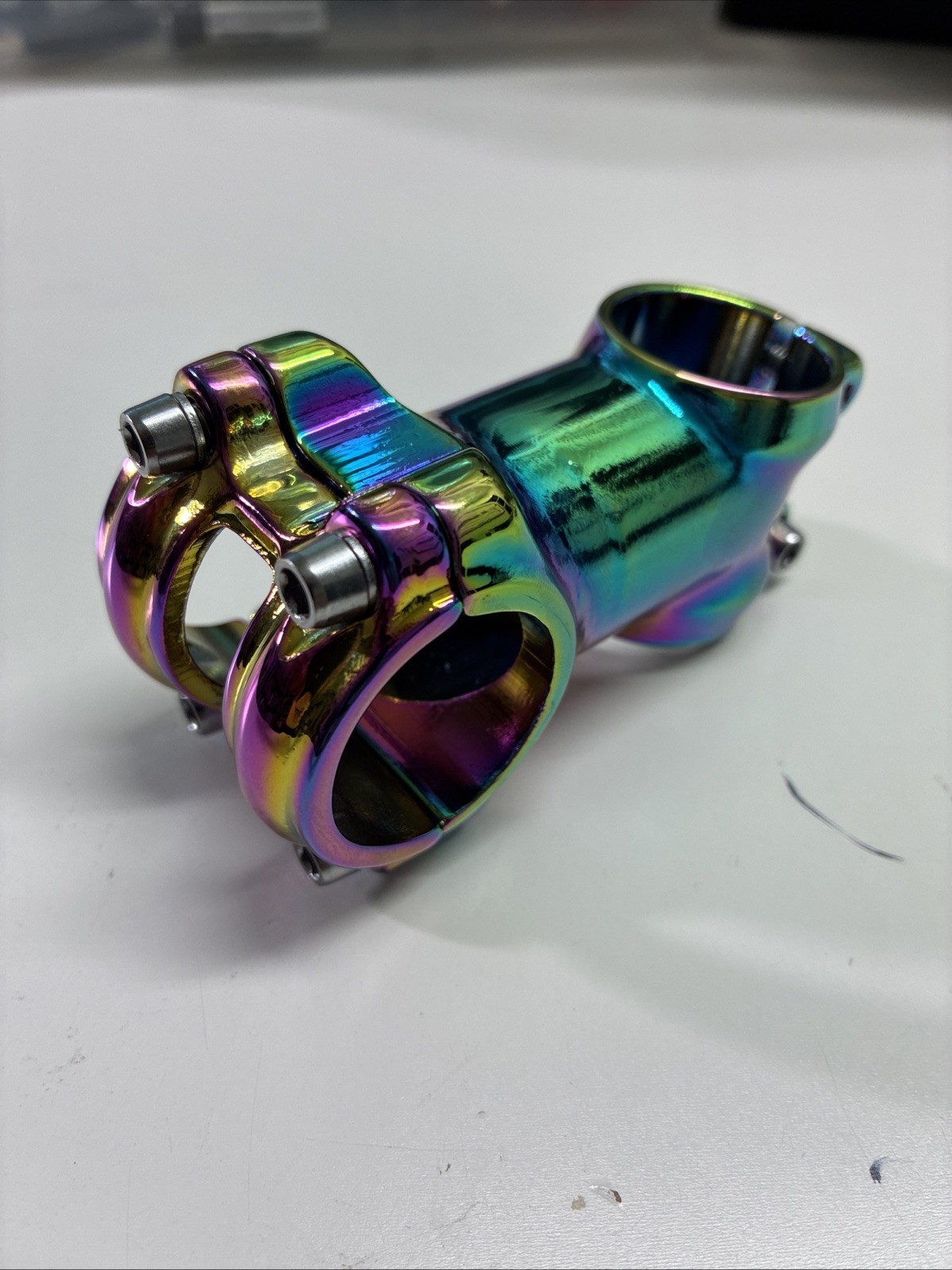 Anodized oil slick stem 60 mm 1 1/8 inch 31.8 +/-6 degree road mountain bike